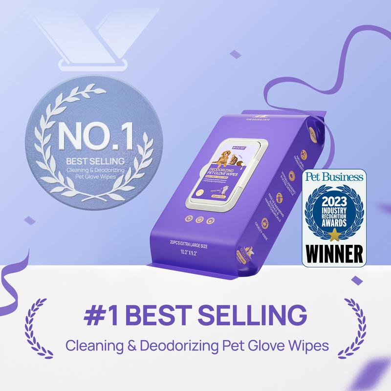 Nutripet Hypoallergenic Deodorizing Pet Cleaning Bathing Wet Wipes for Dogs and Cats (20 PCS)