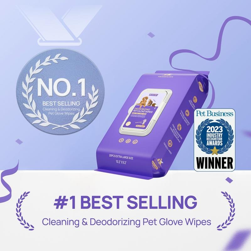 Nutripet Hypoallergenic Deodorizing Pet Cleaning Bathing Wet Wipes for Dogs and Cats (20 PCS) - NutriPet
