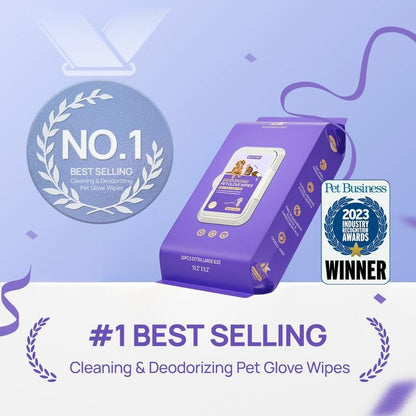 Nutripet Hypoallergenic Deodorizing Pet Cleaning Bathing Wet Wipes for Dogs and Cats (20 PCS) - NutriPet